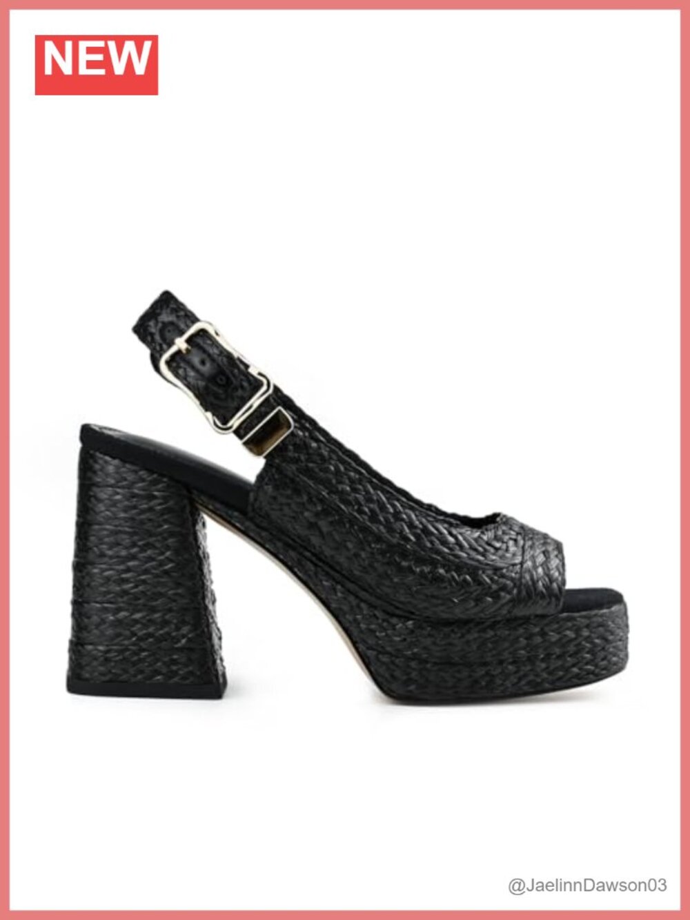 Retro Woven Platform Sandals Chunky Block Heel 70s Slingback Peep Toe Summer